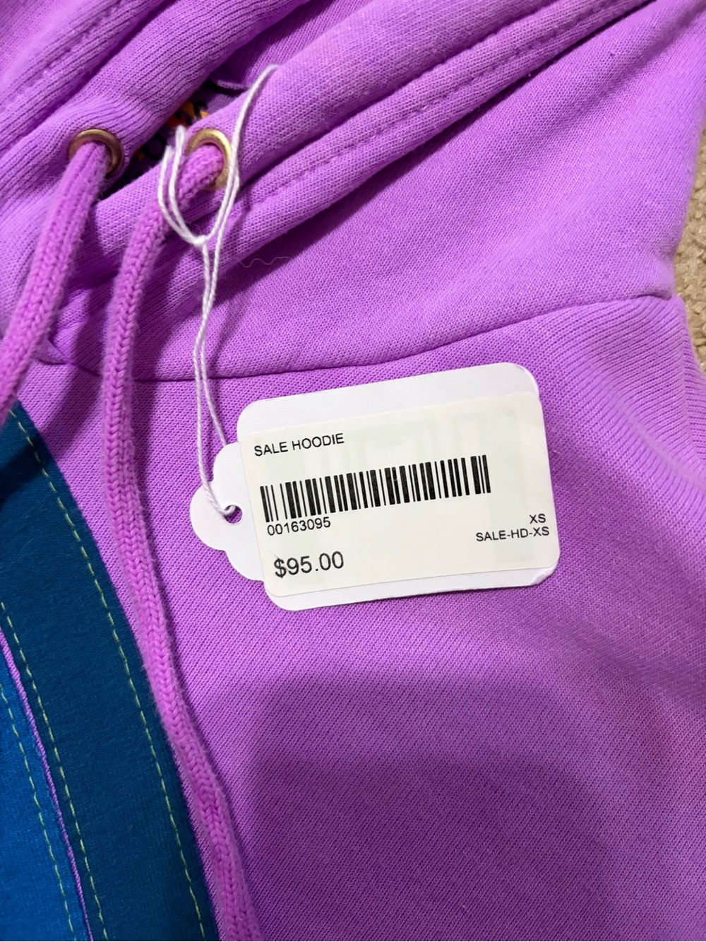 Aviator Nation Lavender Hoodie with Teal Chevron - Picture 5 of 7